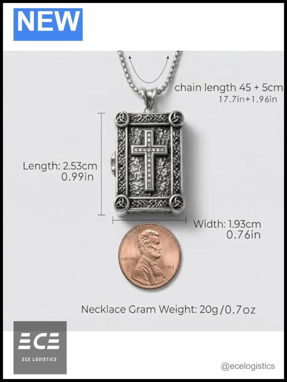 925 Sterling Silver Square Locket Necklace Hidden Compartment Pendant